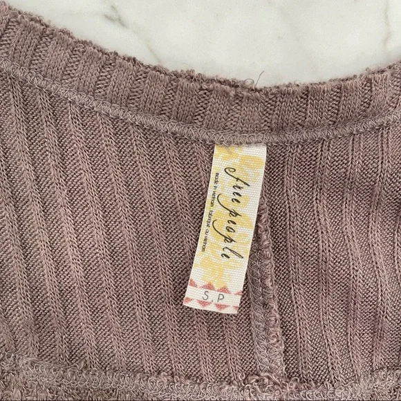 🎉HOST PICK🎉 NWOT Free People Taupe Drippy long sleeve waffle print thermal T - Picture 8 of 16